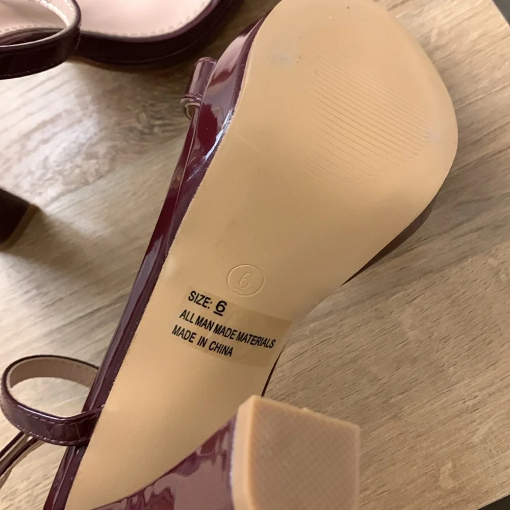 Brand new Lulu’s Burgundy strappy high heels - Picture 6 of 7